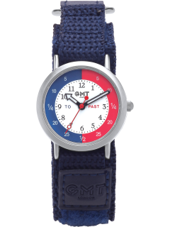 Silver and blue children's timeteacher watch with blue strap