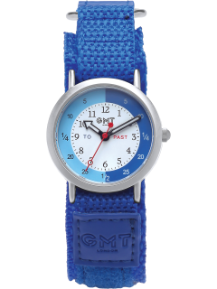Silver and blue children's timeteacher watch with blue strap
